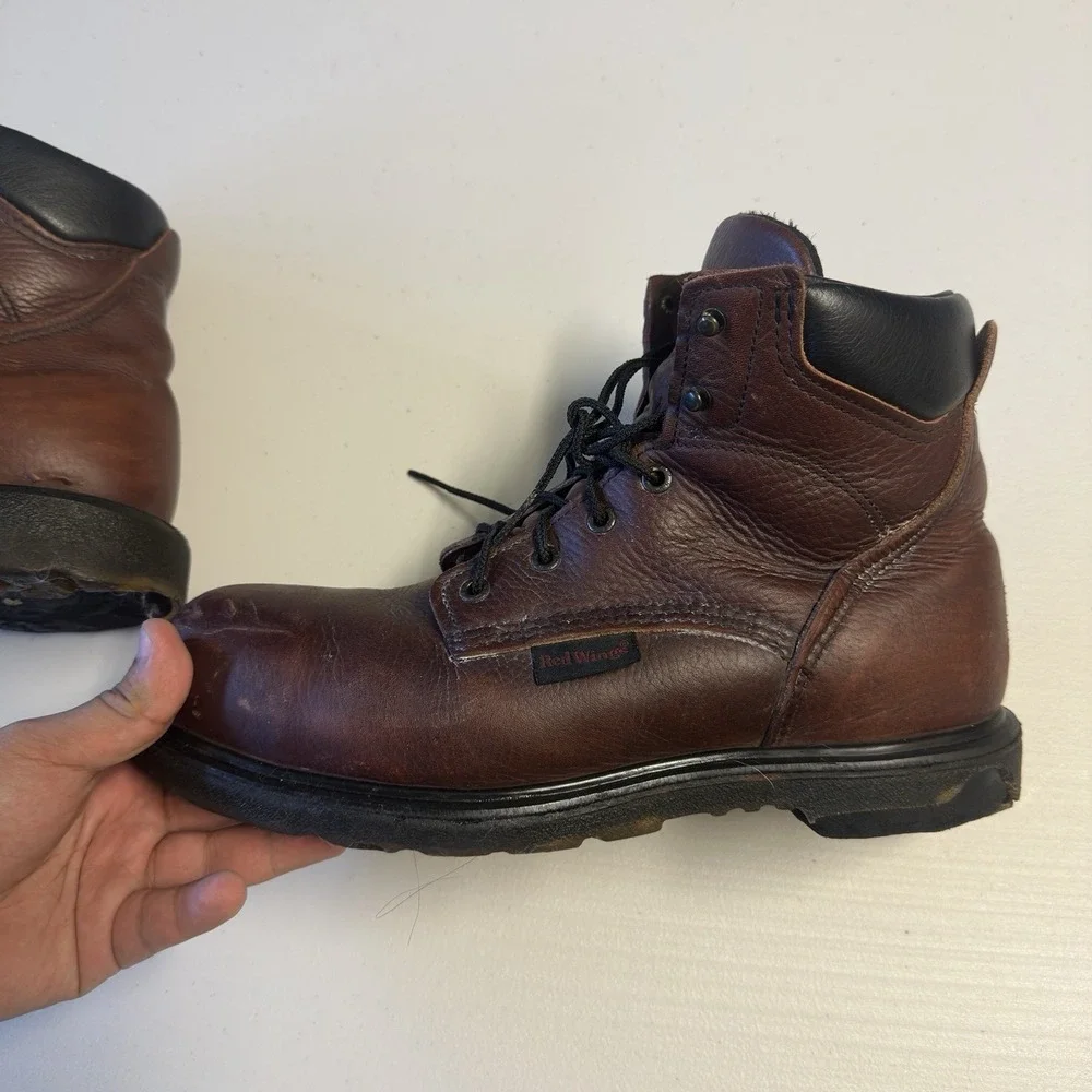 Red‎ Wing 2406 Boots Mens 10.5 D Brown Supersole Safety Steel Toe Made in USA